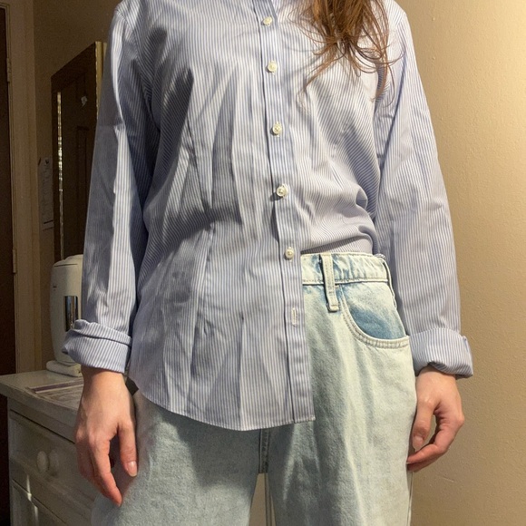 Classic Blue Striped Womens Brooks Brother Shirt - Picture 3 of 4